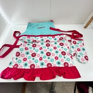 American Girl Kids Apron and Oven Mitt Set Red Star Chef‎ Cooking Play  
Set